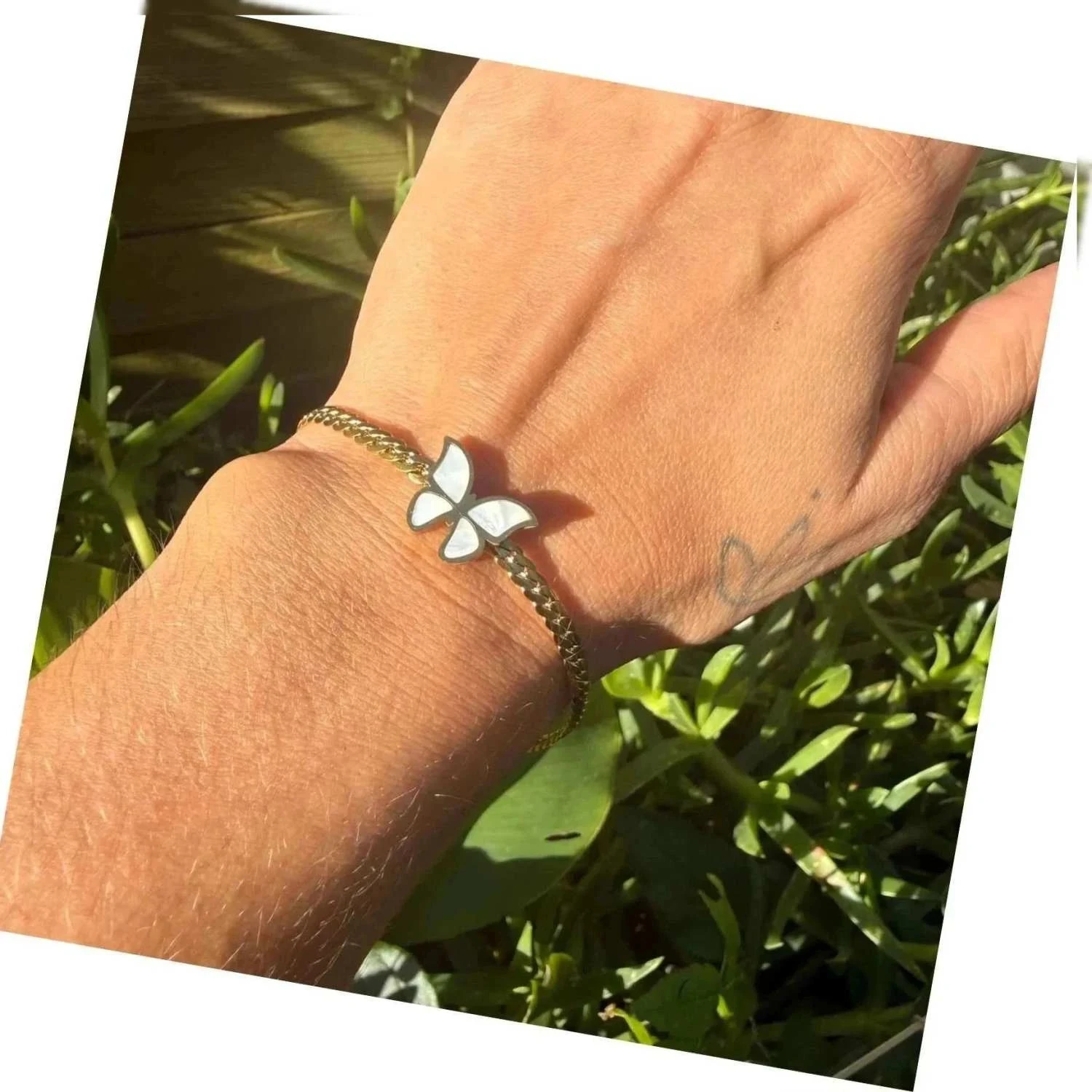 Bracelet papillon nacré